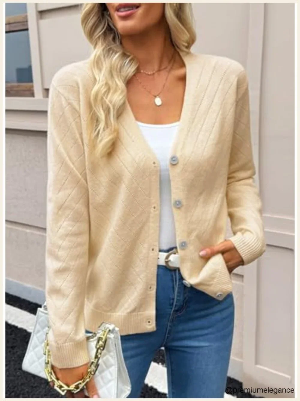 Lightweight V Neck Cardigan Sweater Button Up Knit Long Sleeve Business Casual